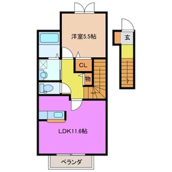 津駅 徒歩33分 2階の物件間取画像